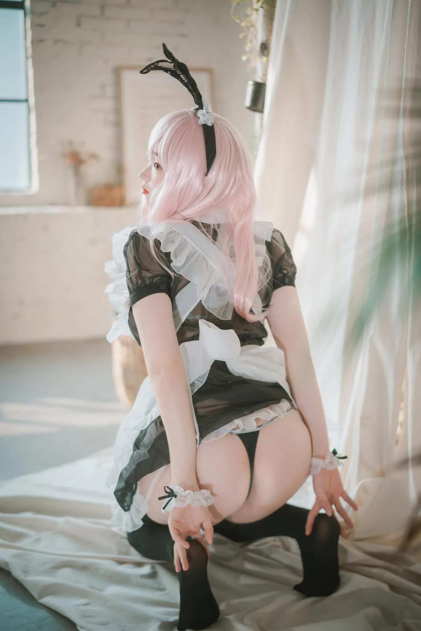 Bambi밤비 – NO.65 [DJAWA] Sheer Bunny Maid [51P]插图9